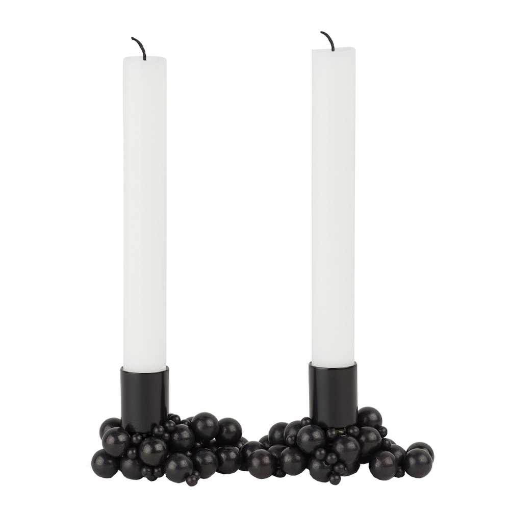 Molekyl Ljusstake Magnetkulor 43 cm 2-pack Svart