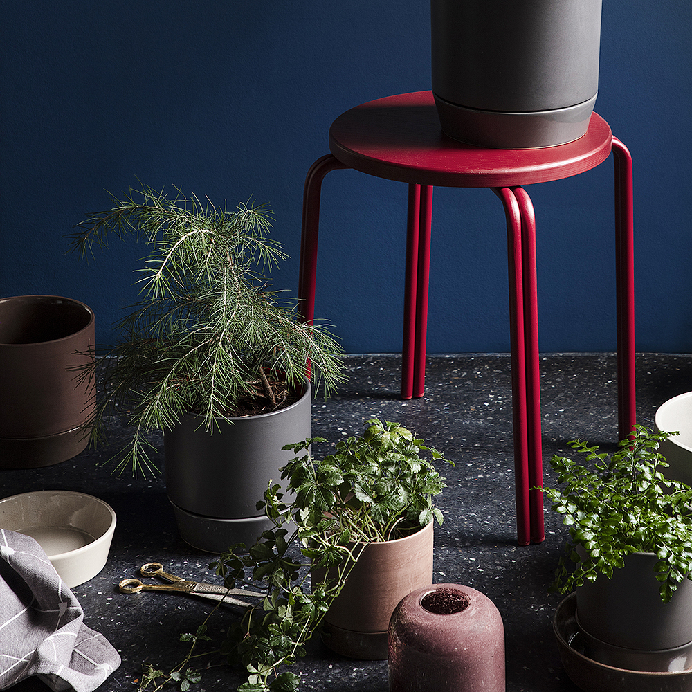 Polaris Kruka med Fat 14x17 cm Blågrå