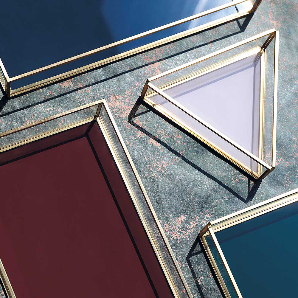 Treasure Fat Spegel Square 16x16 cm Blå