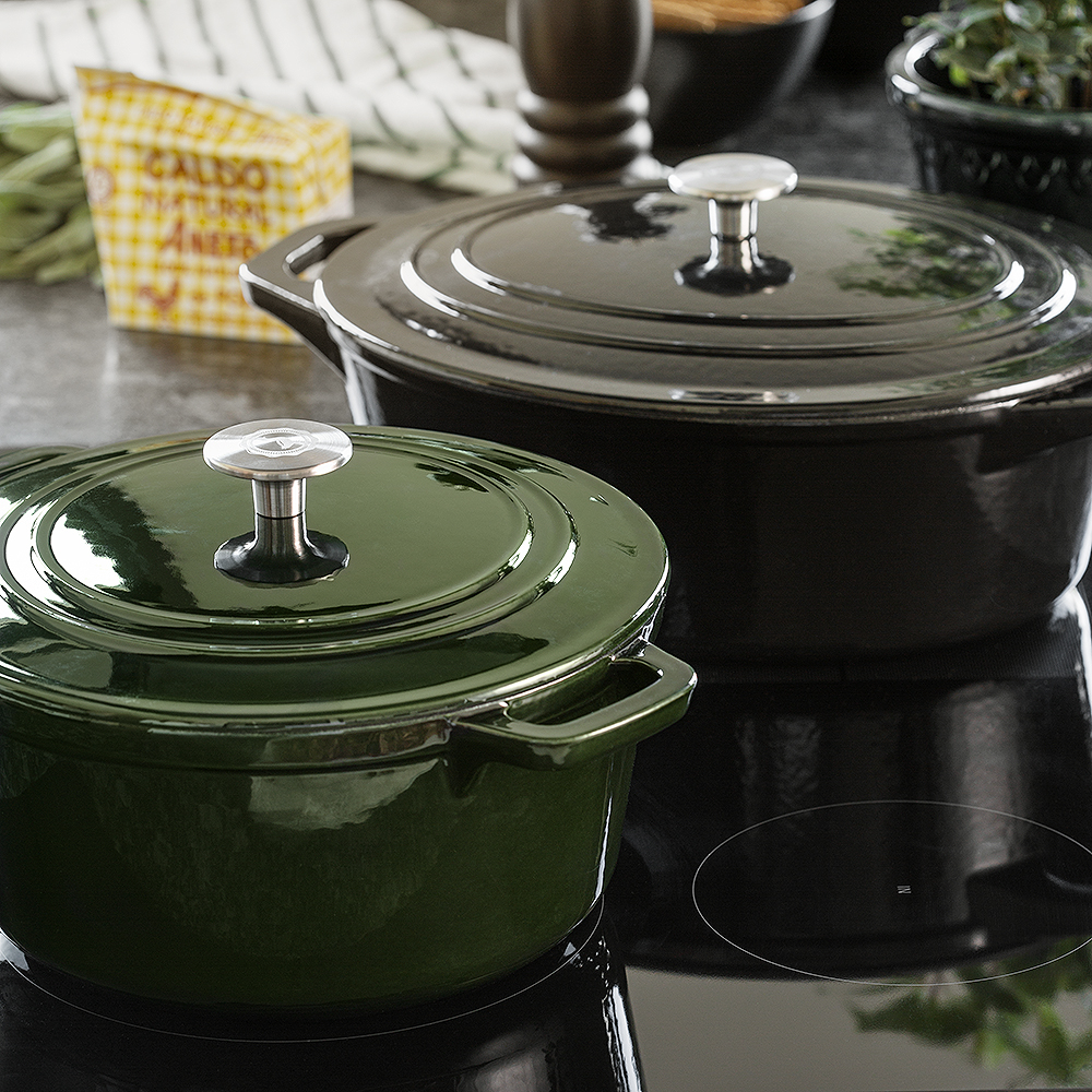 Stenfors Gjutjärnsgryta oval 6,3 L Svart