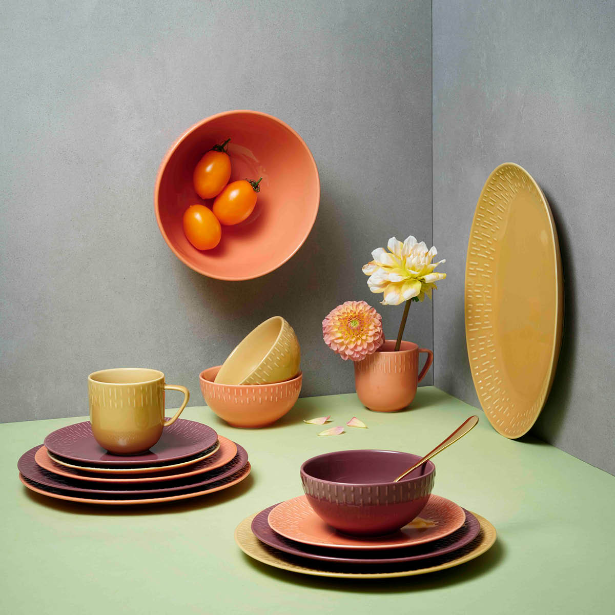 Confetti Desserttallrik 21 cm Aprikos