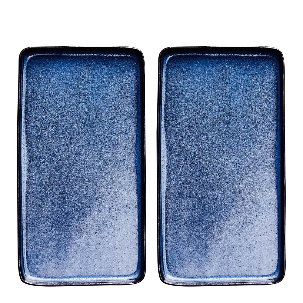 Raw Tallrik rektangulär 34x18 cm 2-pack Midnight Blue