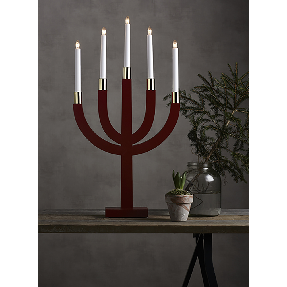 Elias Adventsljusstake 67 cm Röd