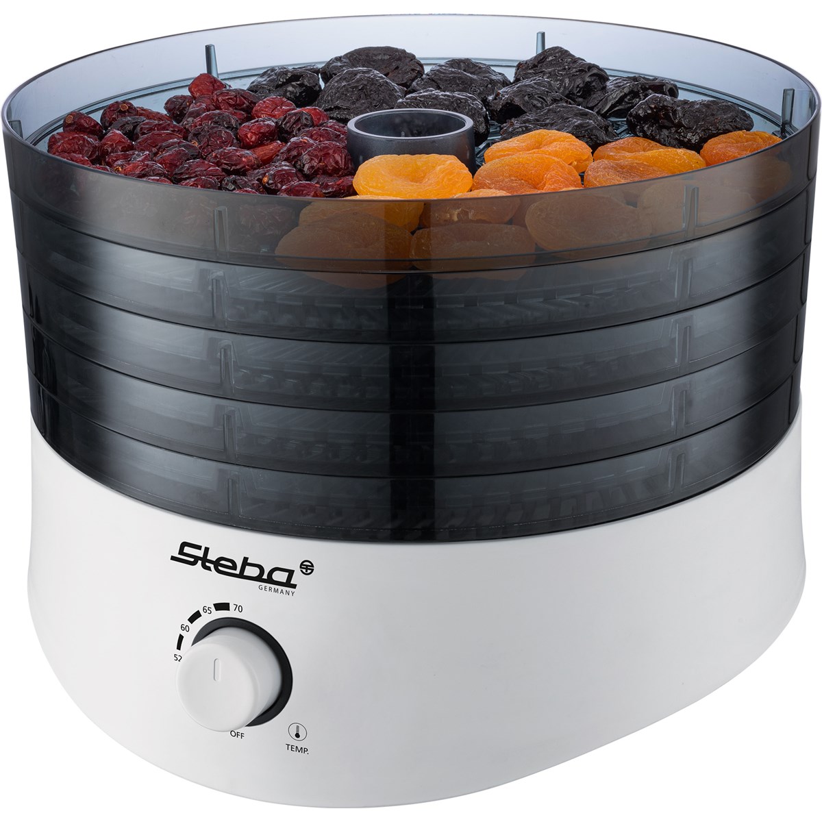 Svamptork / Frukttork 5 brickor 18 cm Svart/Vit