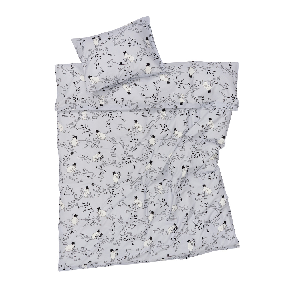 Mumin Bäddset 150x210 cm Muminpappa Grå