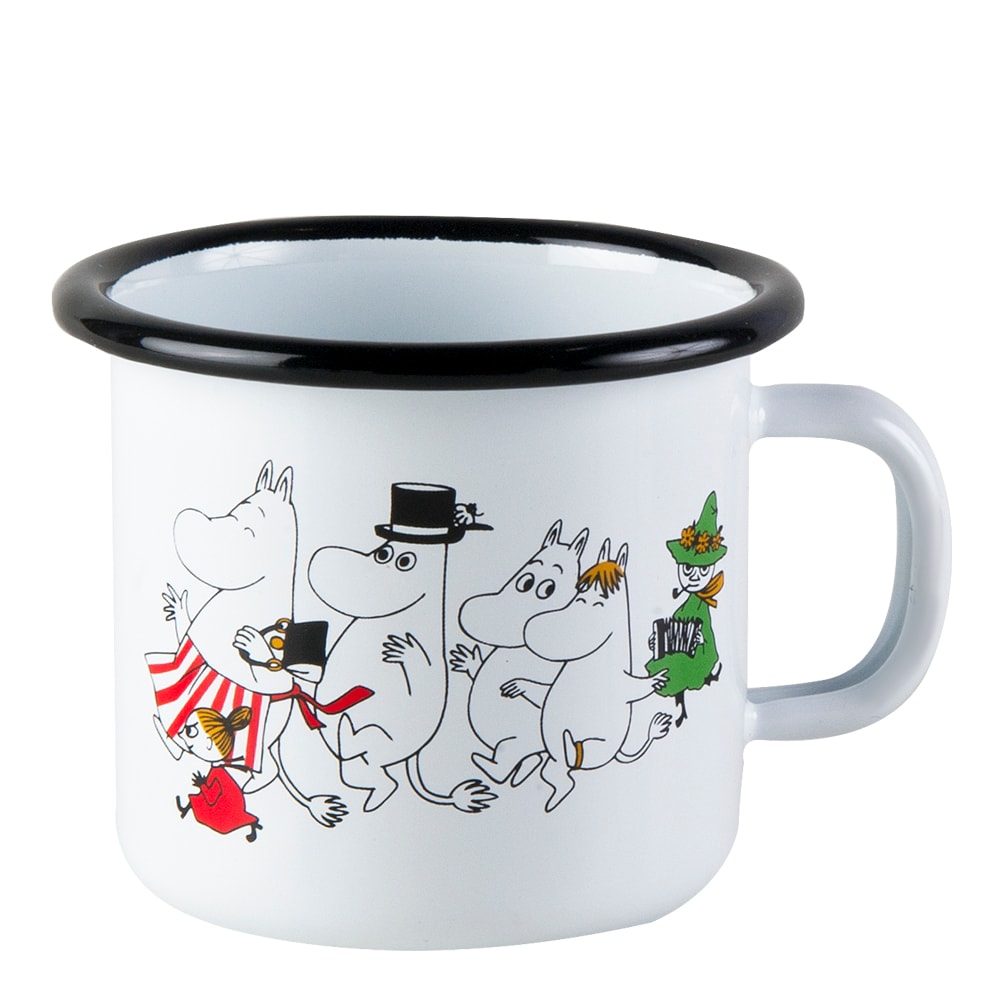 Mumin Emaljmugg Mumindalen 25 cl Vit