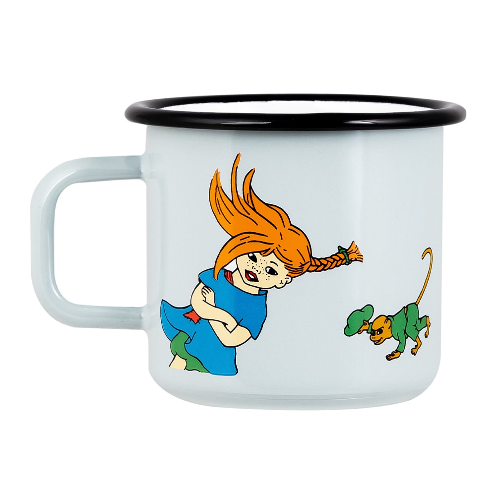 Pippi Långstrump Emaljmugg Världens Starkaste Flicka 37 cl