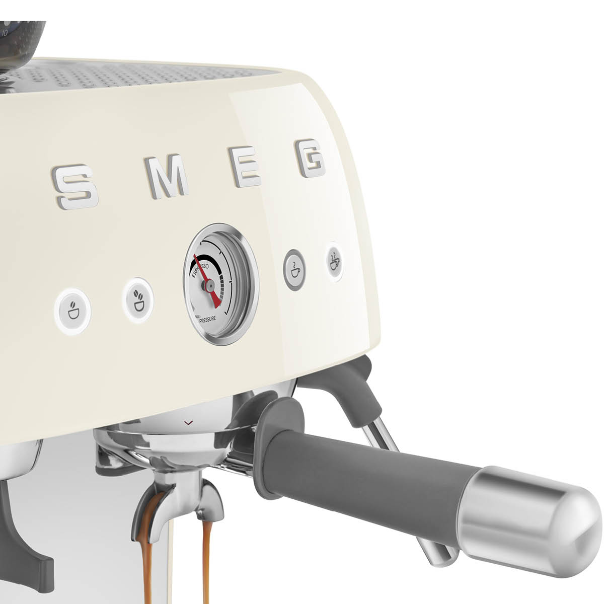 Smeg Manuell Kaffemaskin med Kvarn Creme