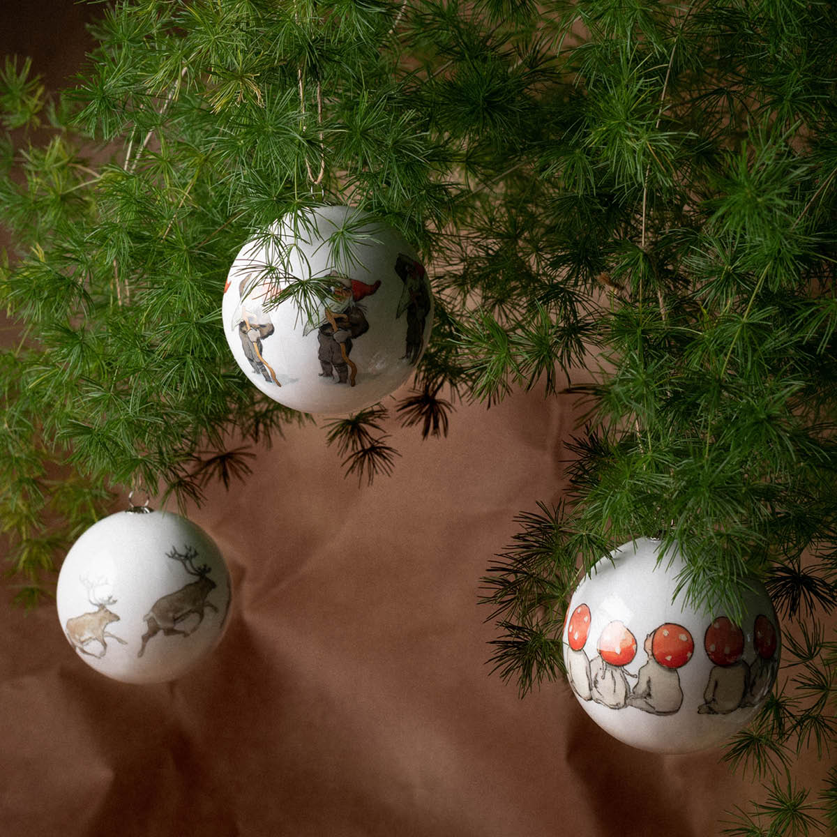 Elsa Beskow Julkulor Tomtebobarnen 3-pack