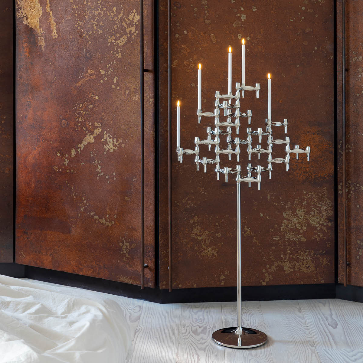 Stoff Nagel Golvstativ Krom