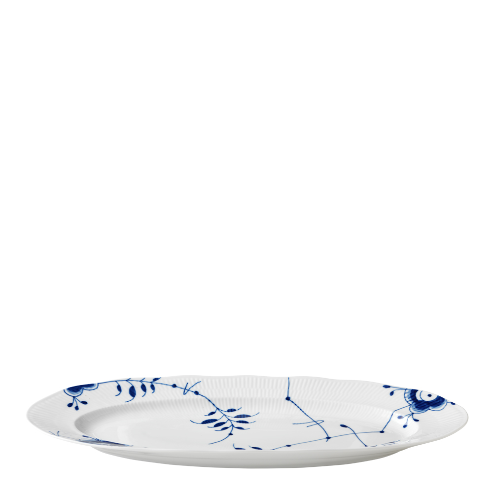 Blue Fluted Mega Fat oval 60 cm