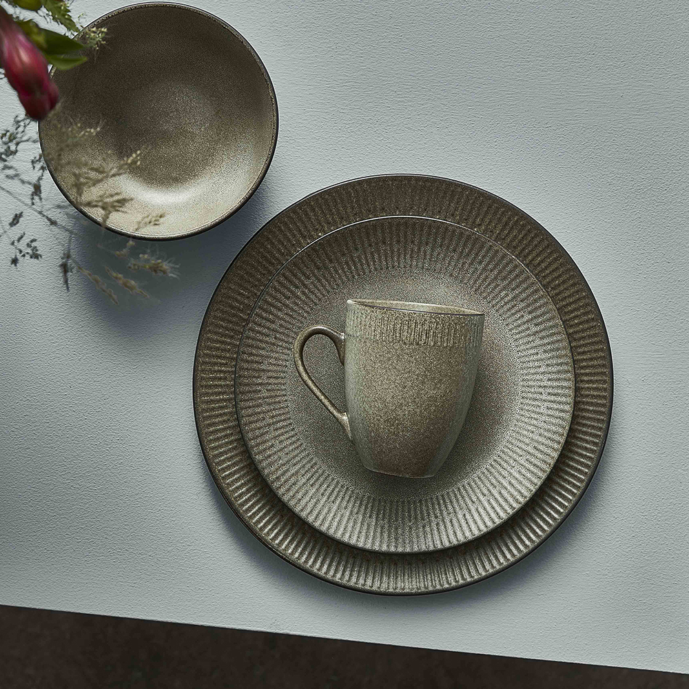 Relief Stoneware Mugg 30 cl Grå