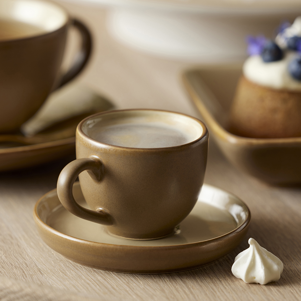 BITZ Espresso med fat 7 cl Wood/Sand