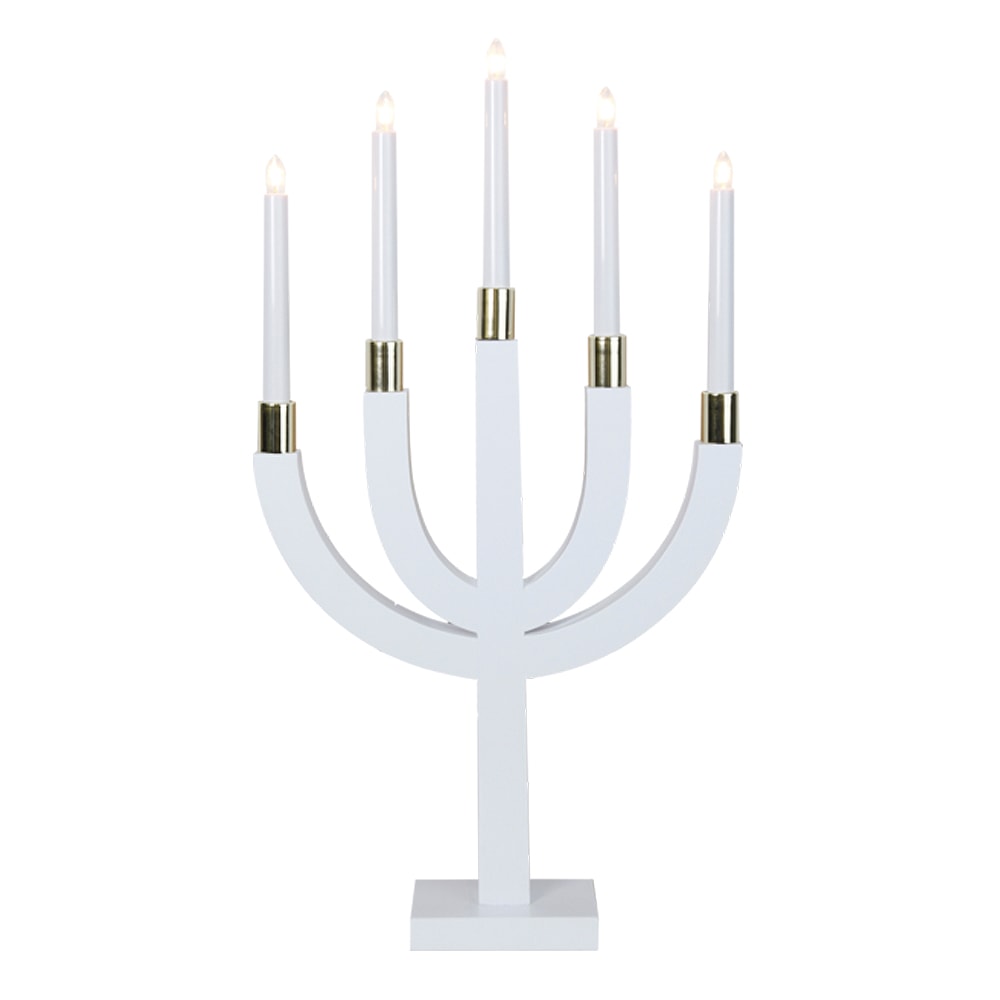 Elias Adventsljusstake 67 cm Vit