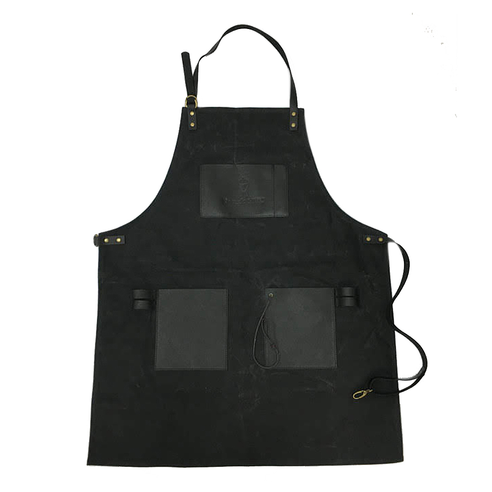 Förkläde Vaxad Bomull Svart