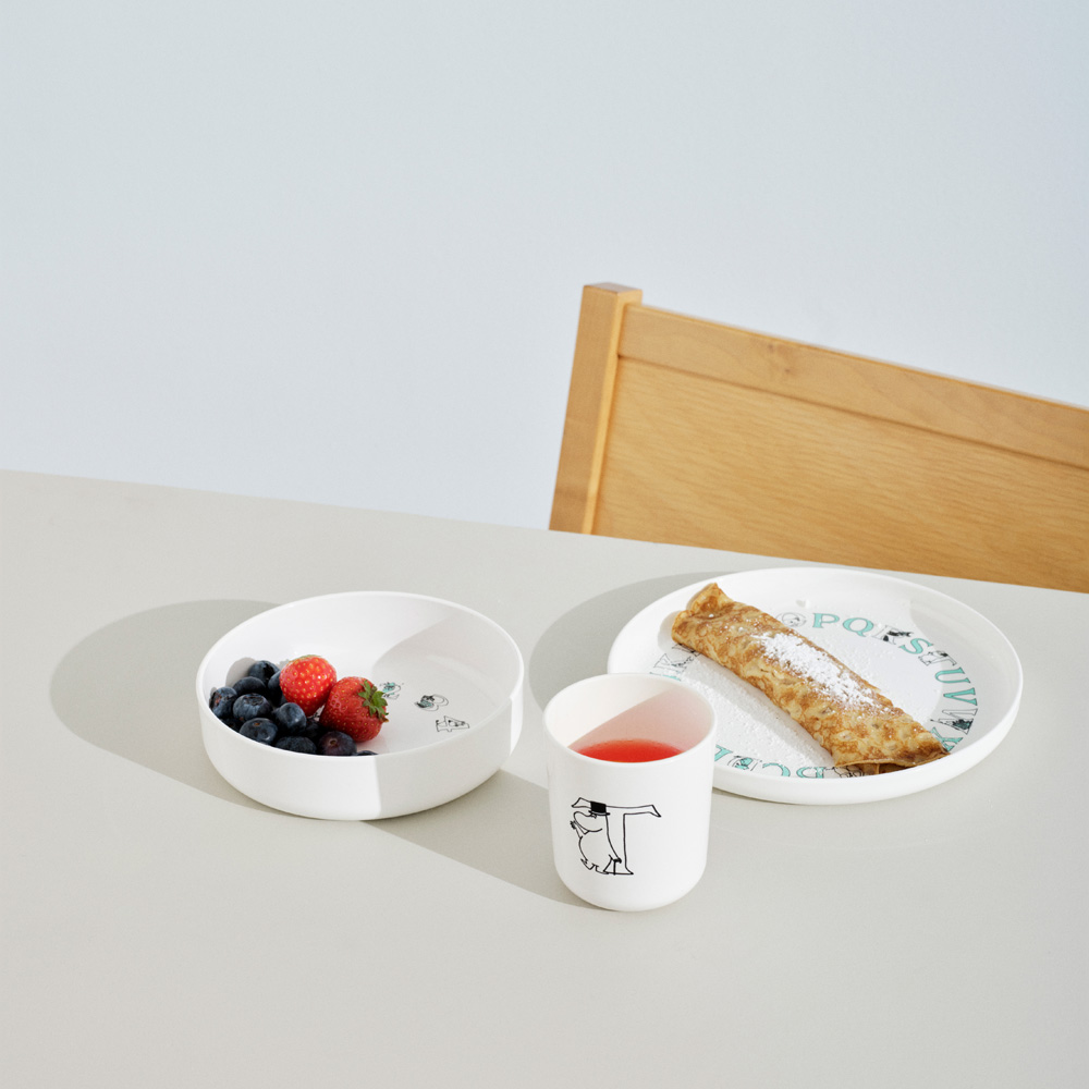 Moomin ABC Tallrik Djup 15 cm Vit/Turqouise