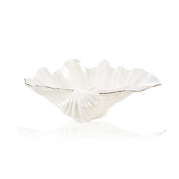 Snäckskål Vit/Guld 33x10 cm