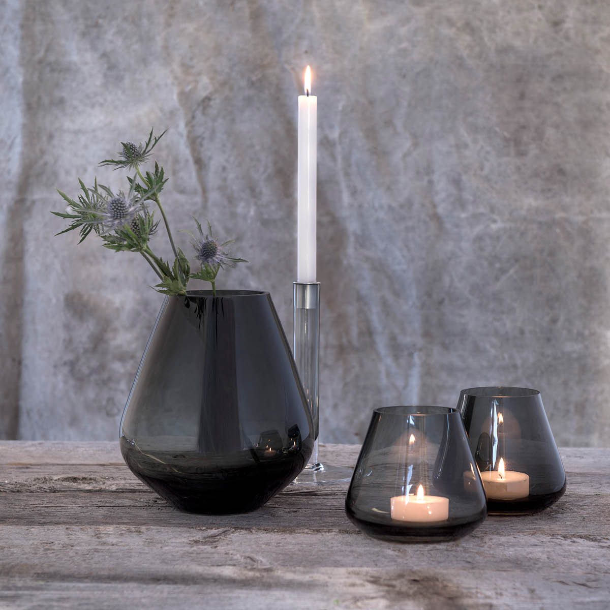 Rocks Vas 22 cm Grå