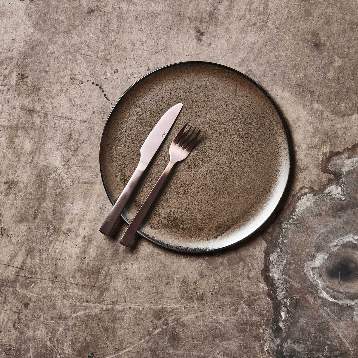 Raw Tallrik Stengods 28 cm Metallic Brown