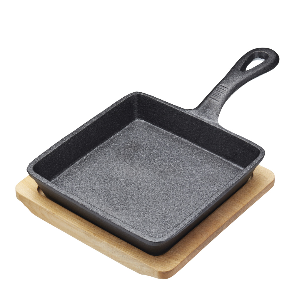 Gjutj&auml;rnspanna mini fyrkantig med br&auml;da