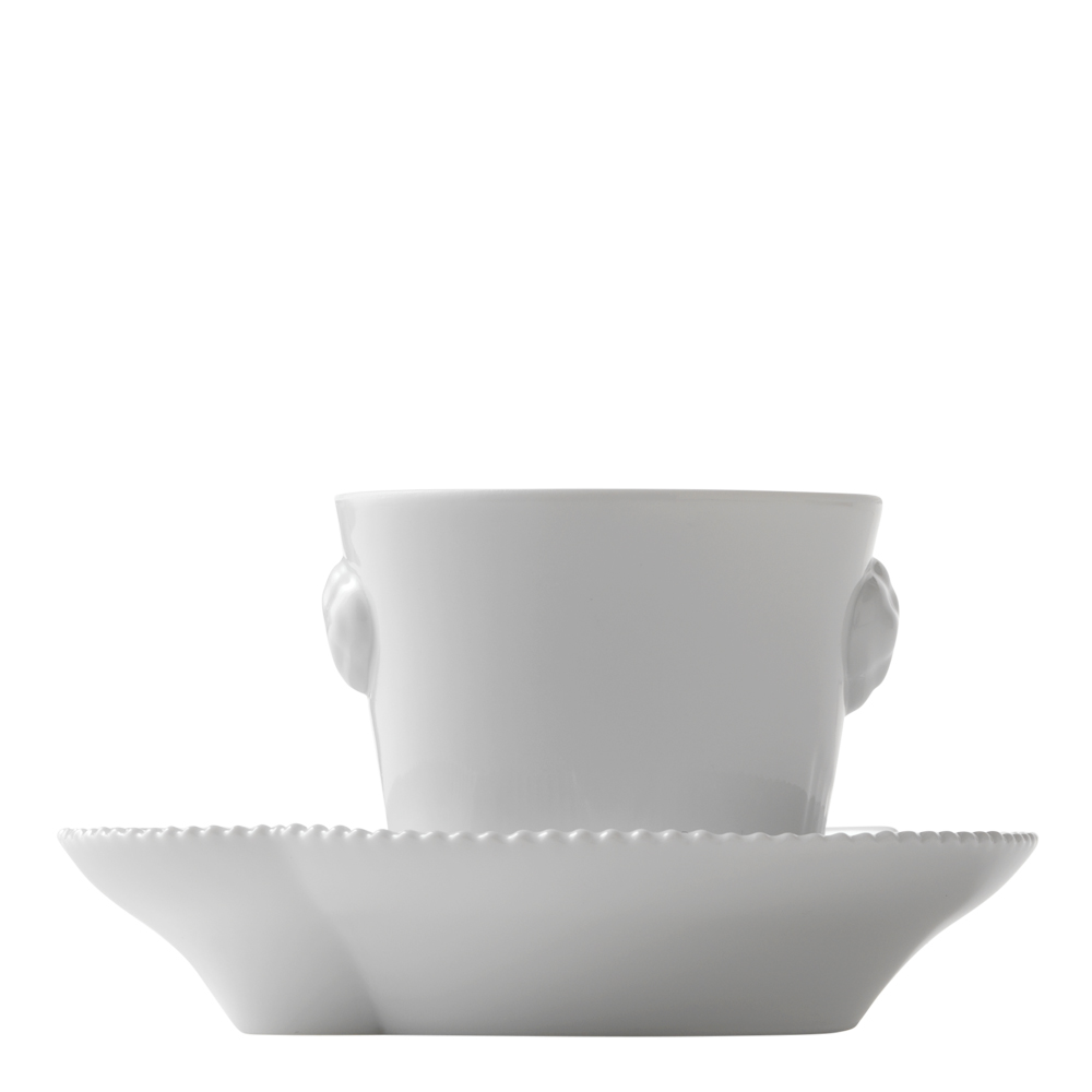 White Elements Espressokopp med fat 10 cl