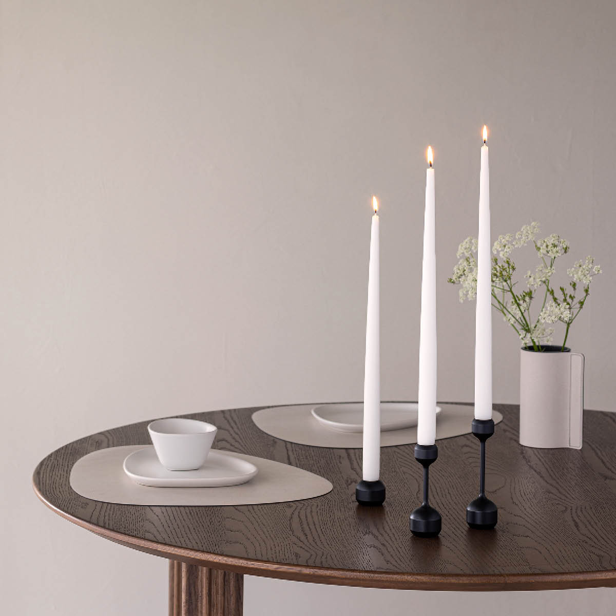 Silhouette Ljusstake Set 12+14,5 cm Svart