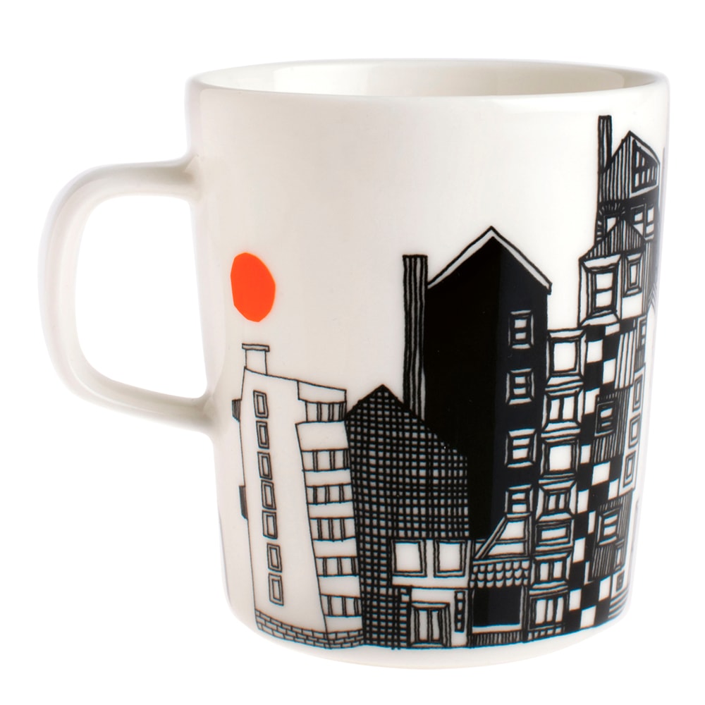 Siirtolapuutarha Mugg 25 cl Svart/vit stad