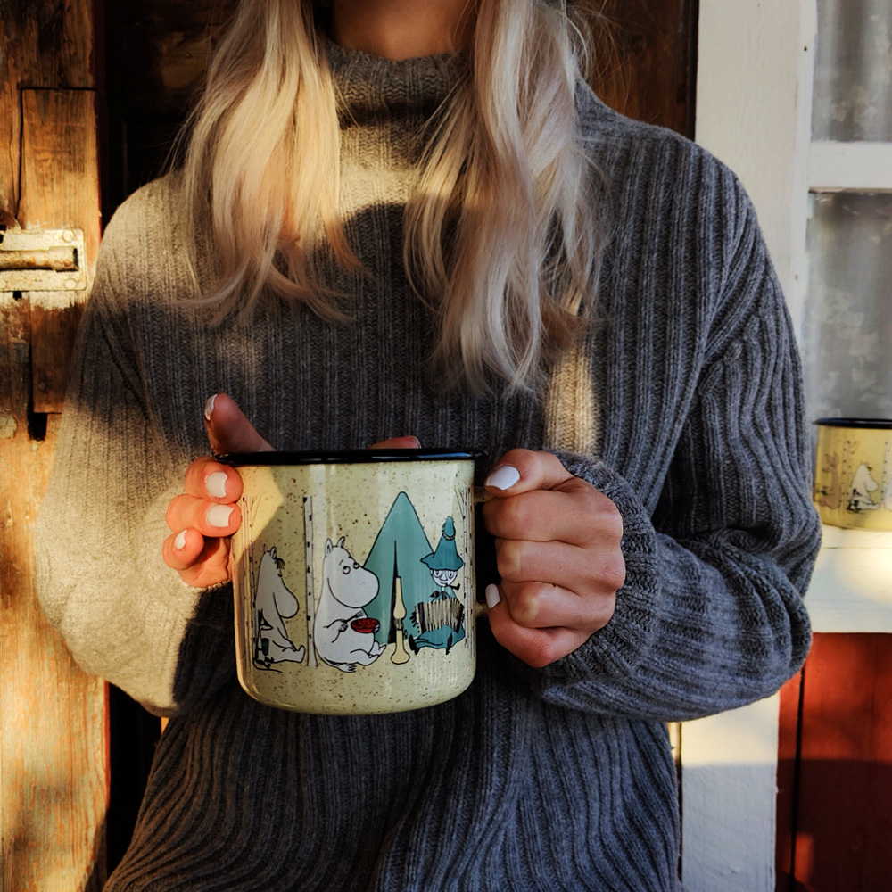 Mumin Emaljmugg Campers 8 dl Gul