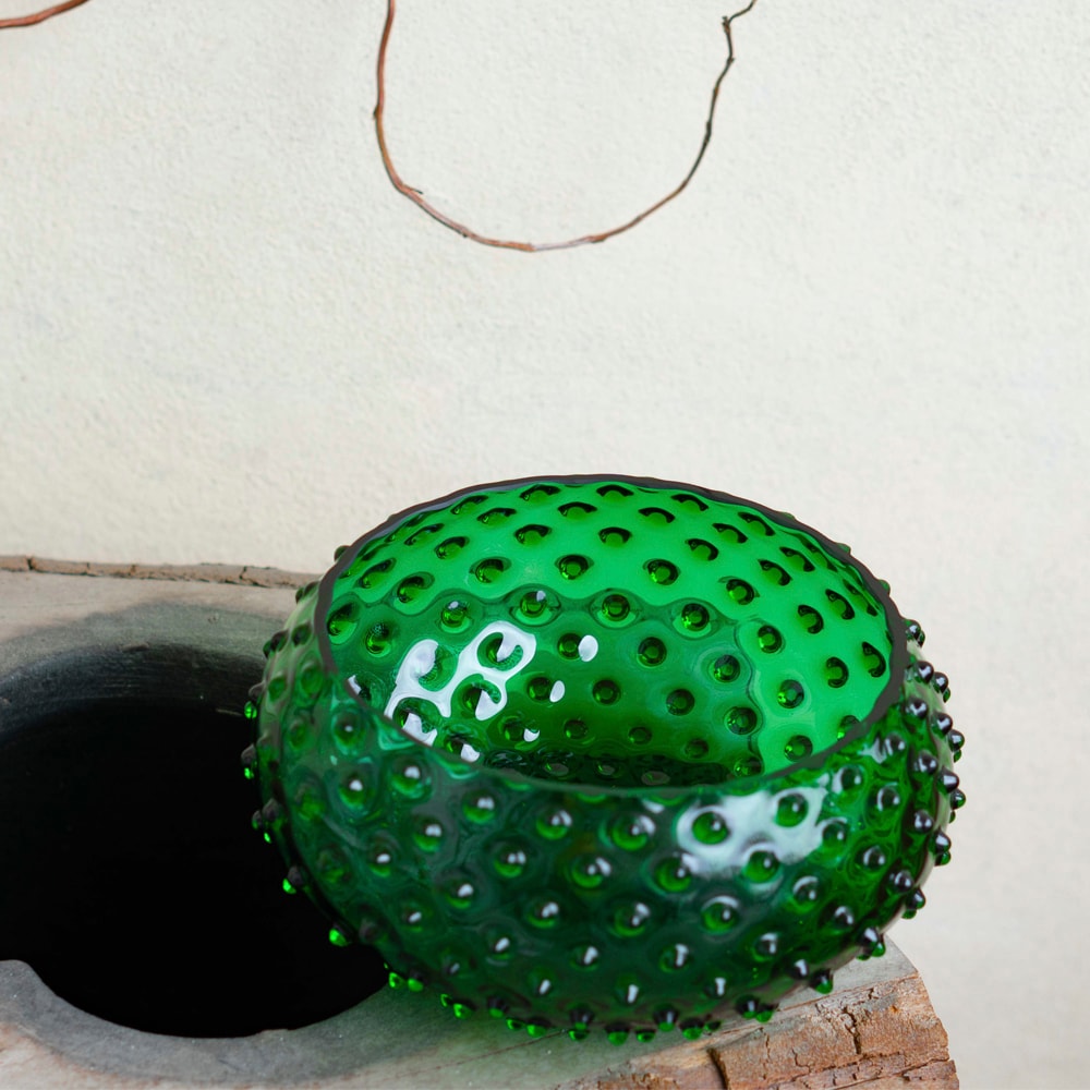 Hobnail Skål 23 cm Dark Green