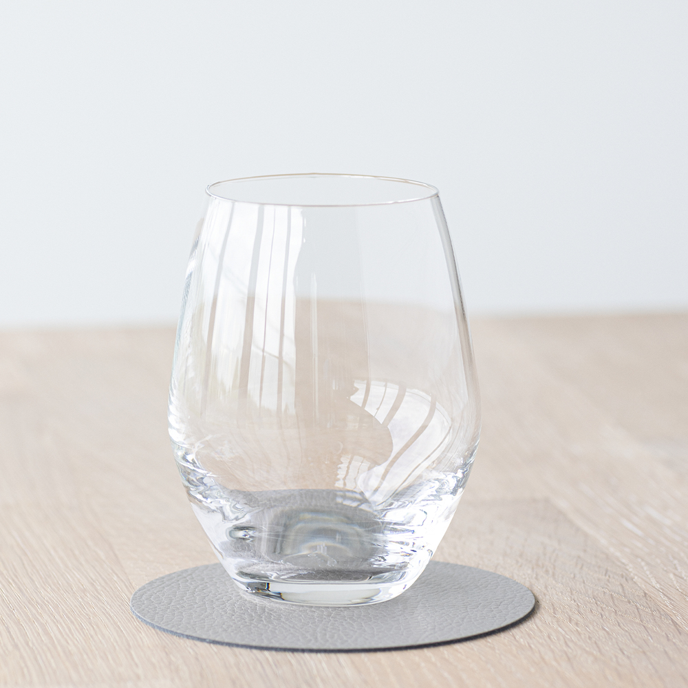 Leather Serene Circle Glasunderlägg 10 cm Ash