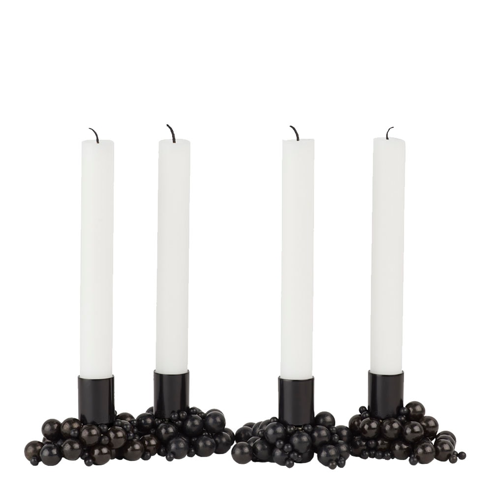 Molekyl Ljusstake Magnetkulor 43 cm 4-pack Svart