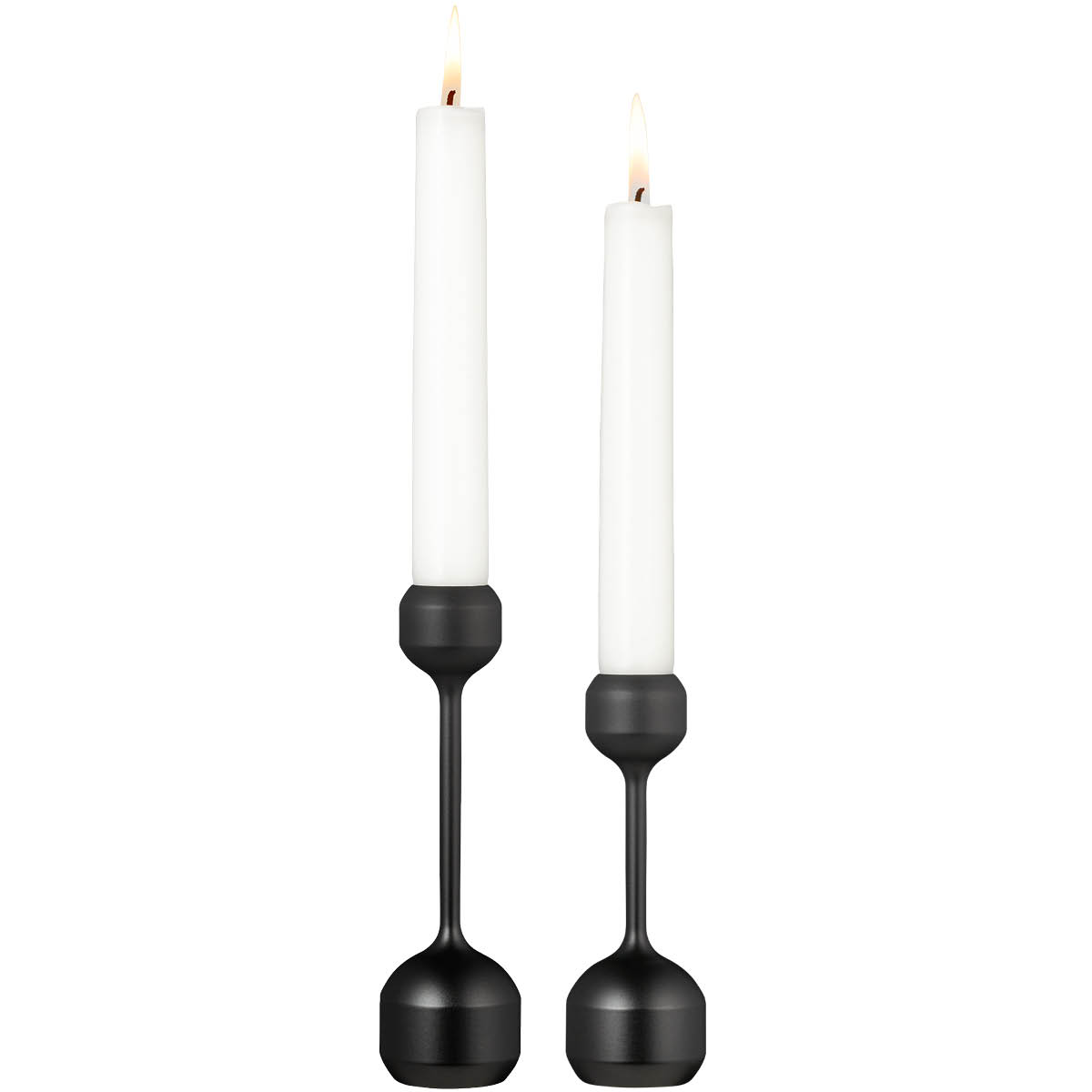 Silhouette Ljusstake Set 12+14,5 cm Svart