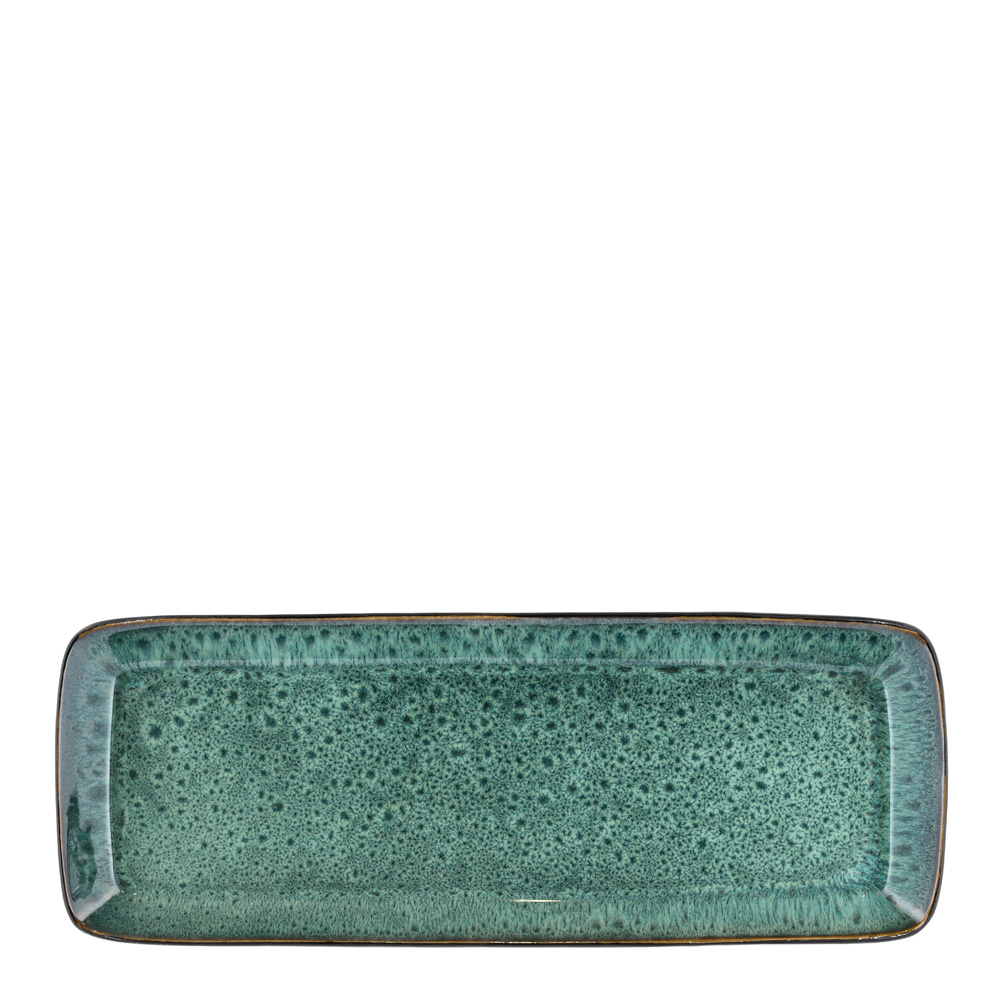 Serveringsfat Rektangulärt 39x14 cm Grön/Svart
