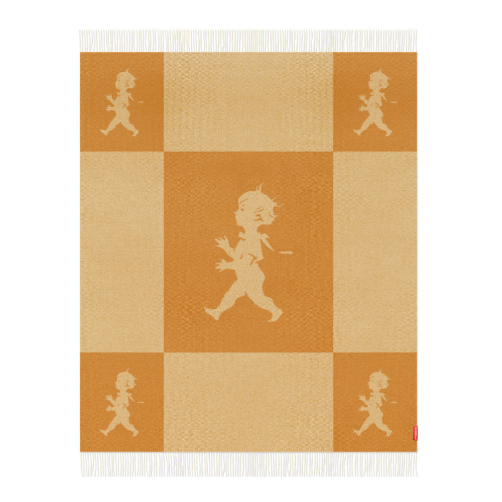 Pläd Merinoull 130x170 cm Senapsgul