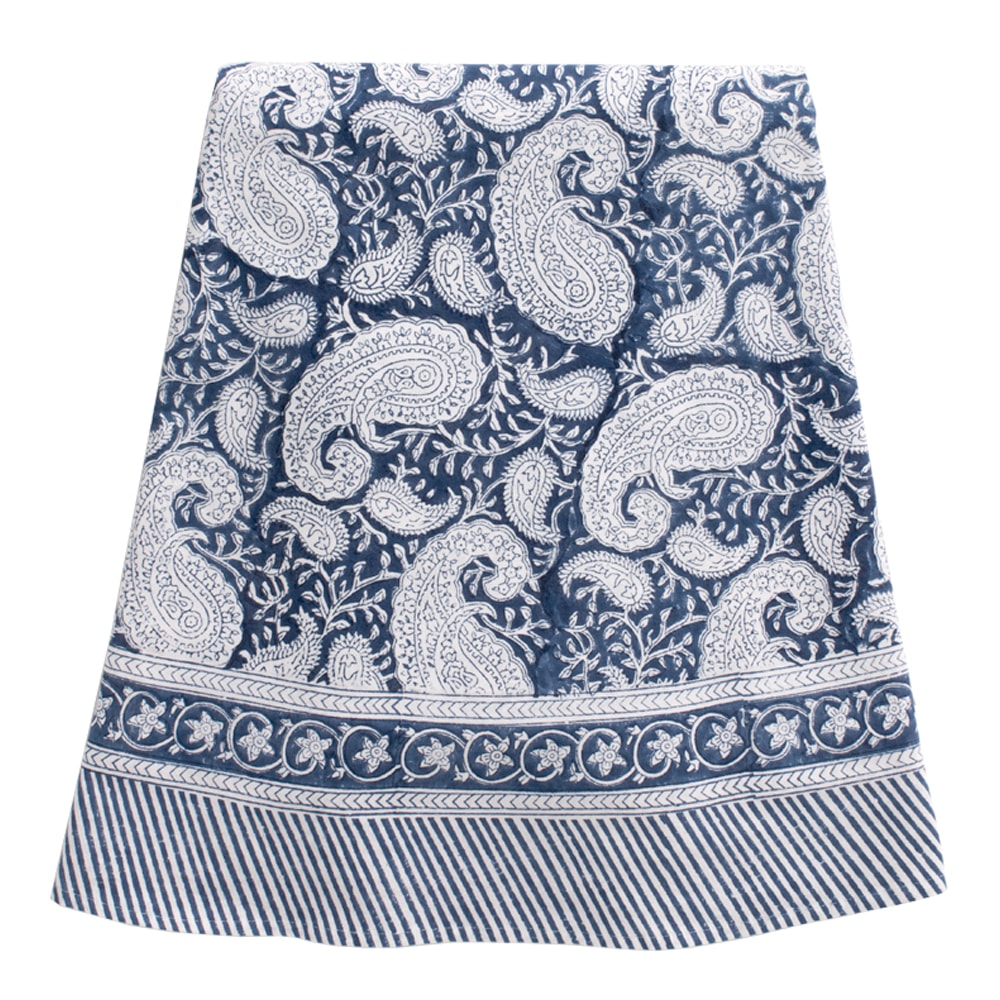 Big Paisley Bordsduk Rund 220 cm Marinbl&aring;