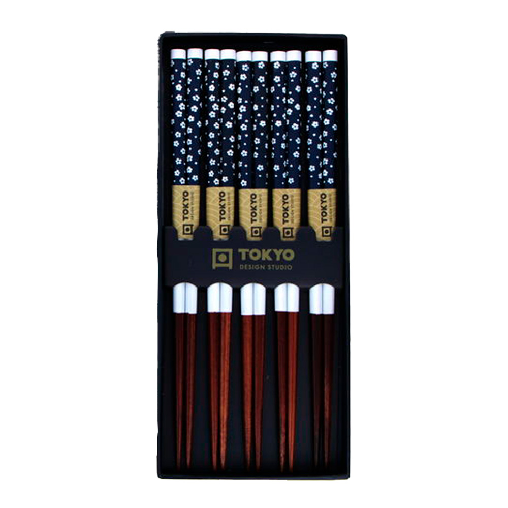 Ätpinnar Chopstick 5-pack Blå blommor