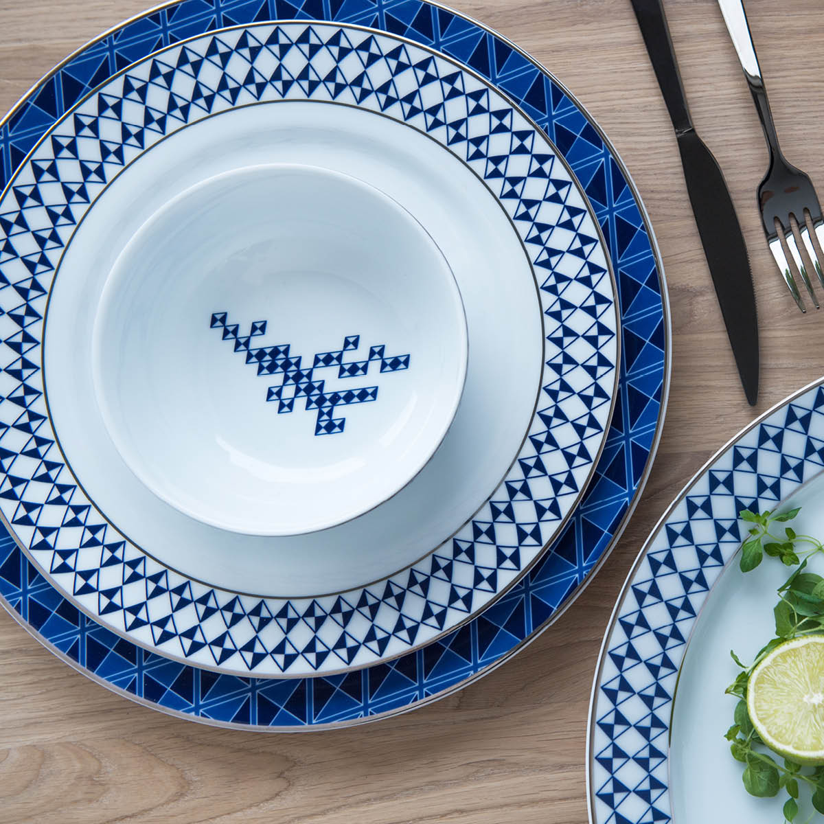 Tokyo Origami Skål 15 cm Vit/Blå