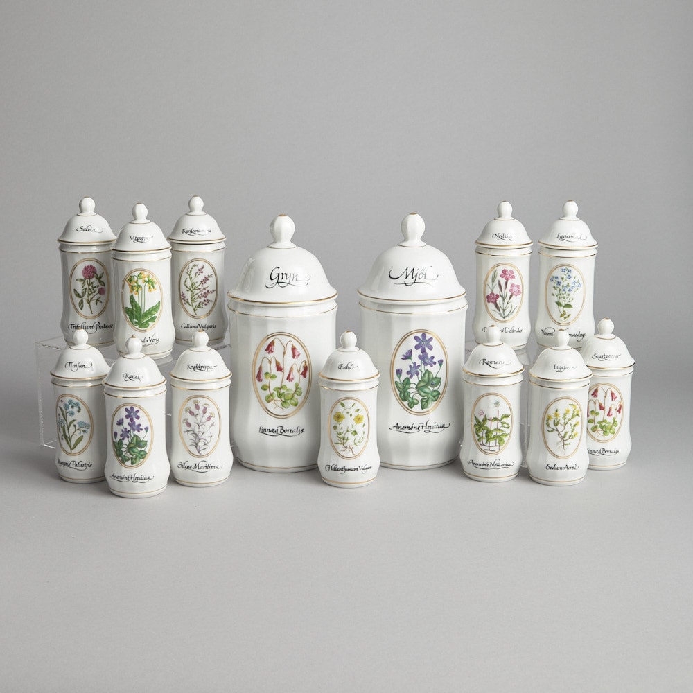 SÅLD Kryddburkar "Carl Von Linné" 14 st