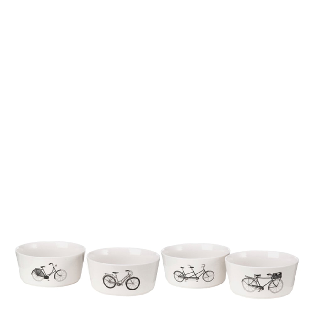 Bikes Skålar 7 cm 4-pack Vit/Svart