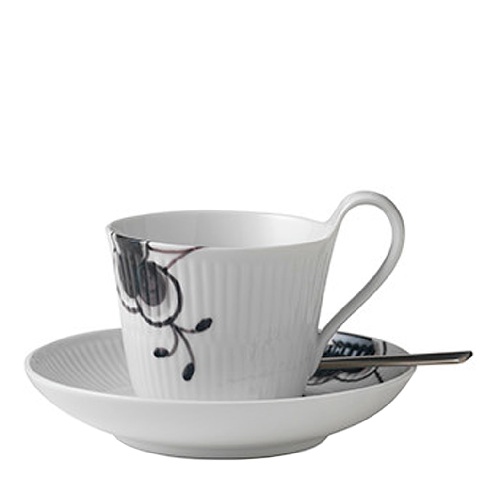 Black Fluted Mega Kopp/Fat 25 cl dekor 2