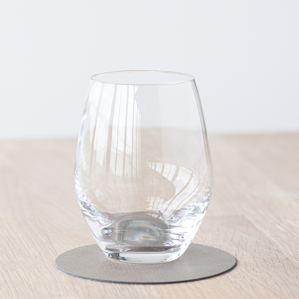 Leather Serene Circle Glasunderlägg 10 cm Mole Grey