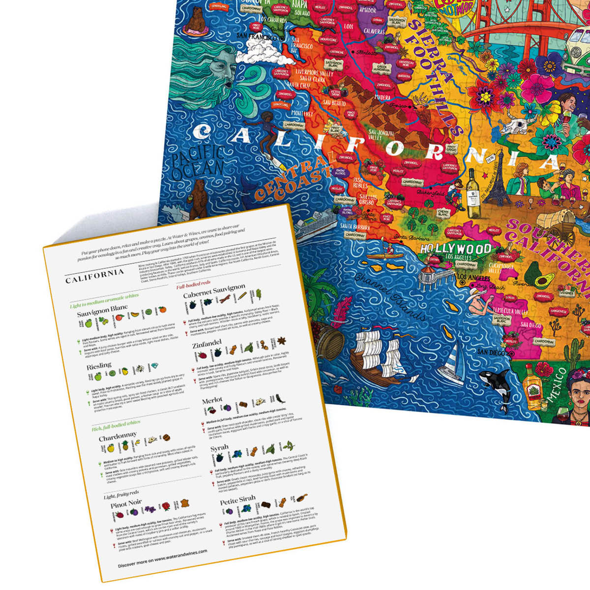 Vinpussel - Kalifornien 1000 bitar Gul