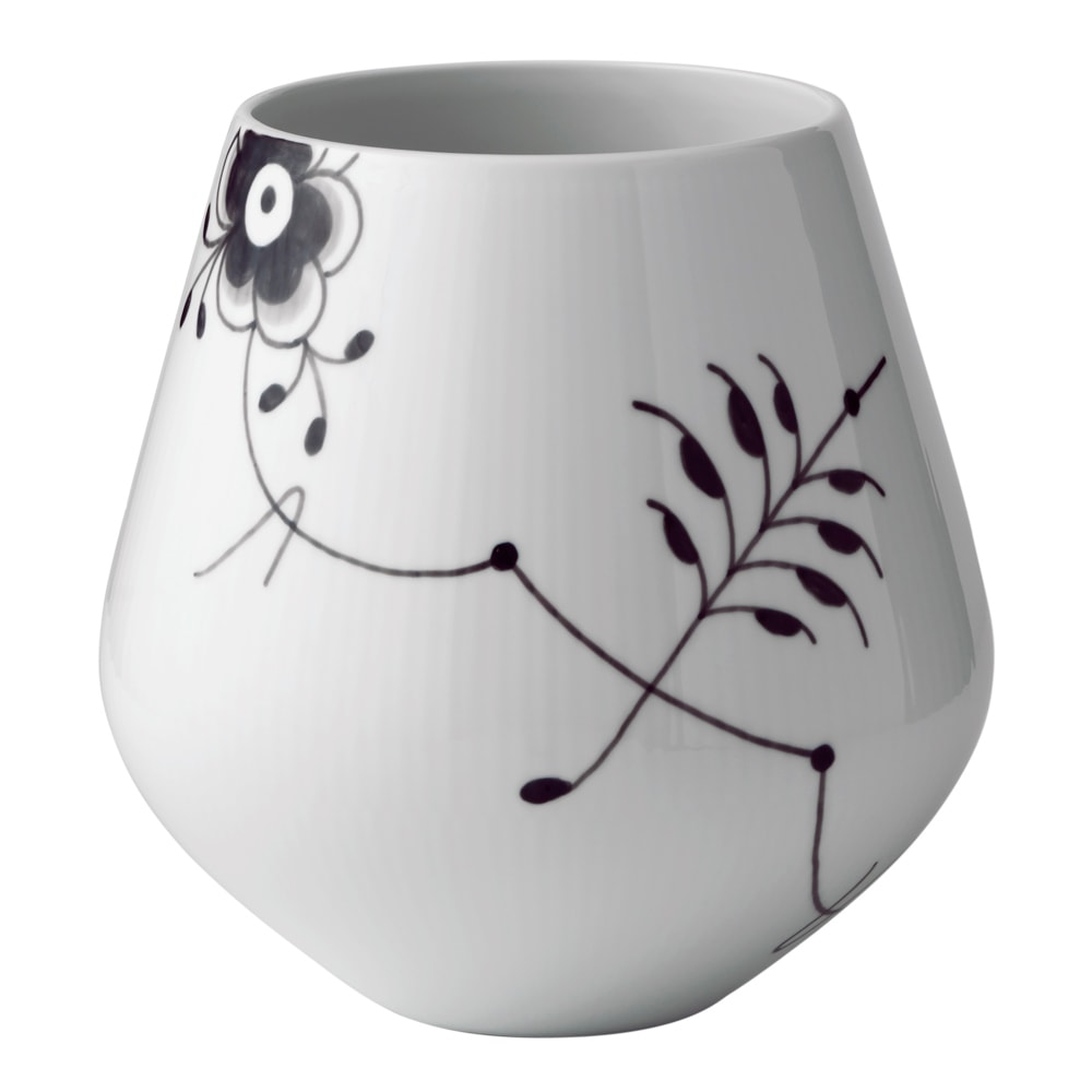 Black Fluted Mega Vas 20,5 cm