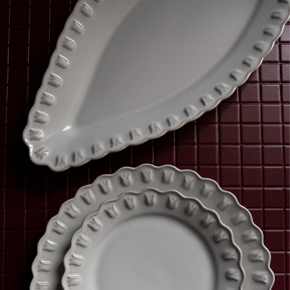 Tulipa Ovalt Fat 45 cm Vit