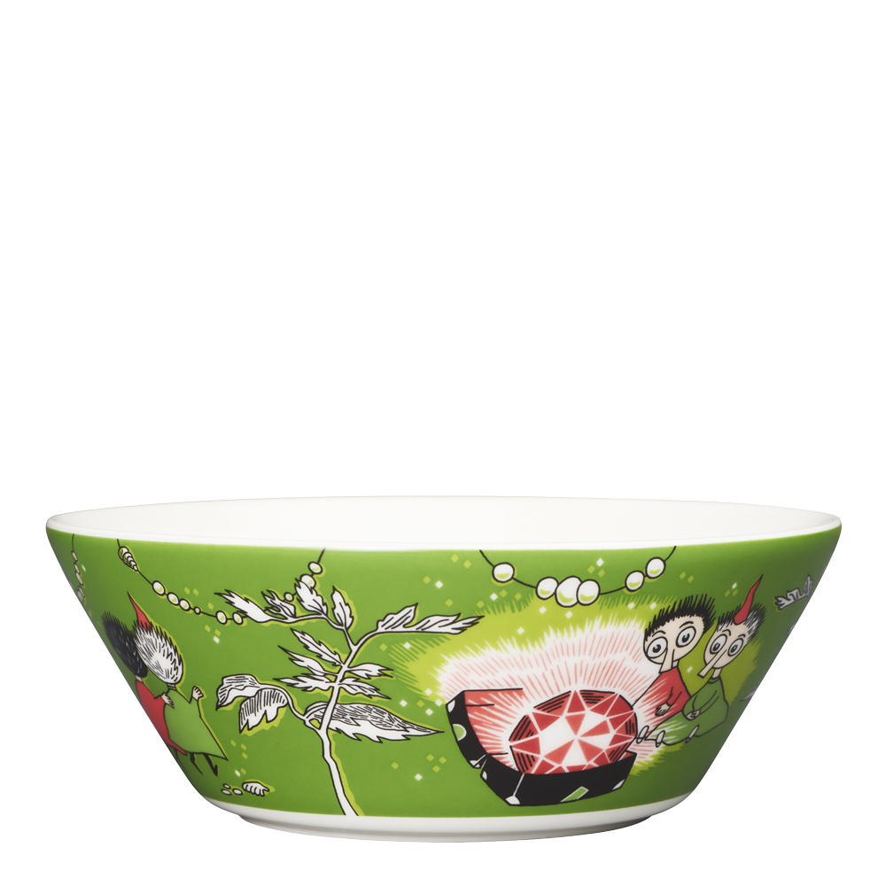 Mumin Skål Tofslan och Vifslan Röd Rubin