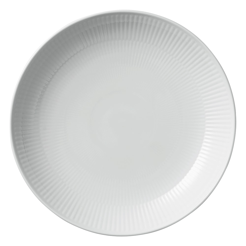 White Fluted Modern Tallrik flat 25 cm