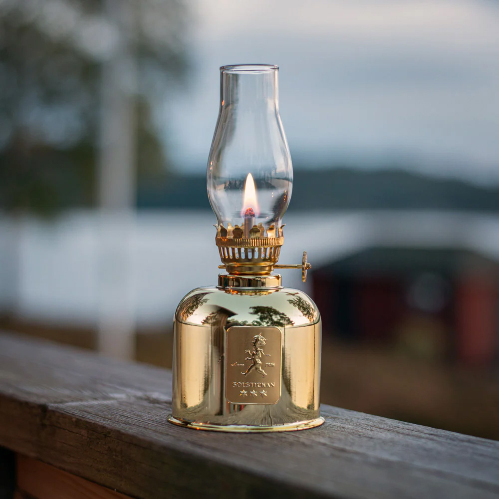 Oljelampa 20 cm Guld