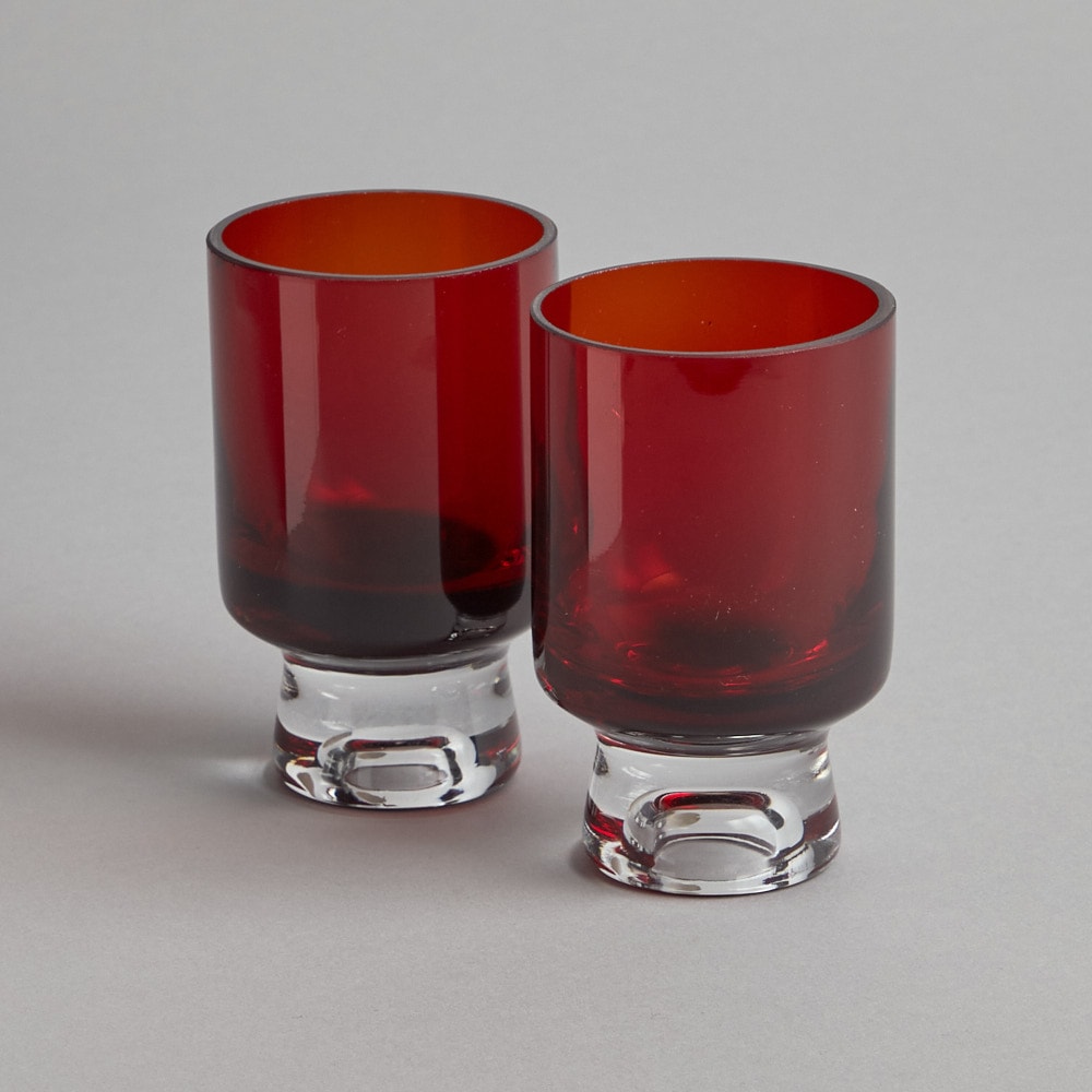 SÅLD Rubinröda Ljuslyktor 2st