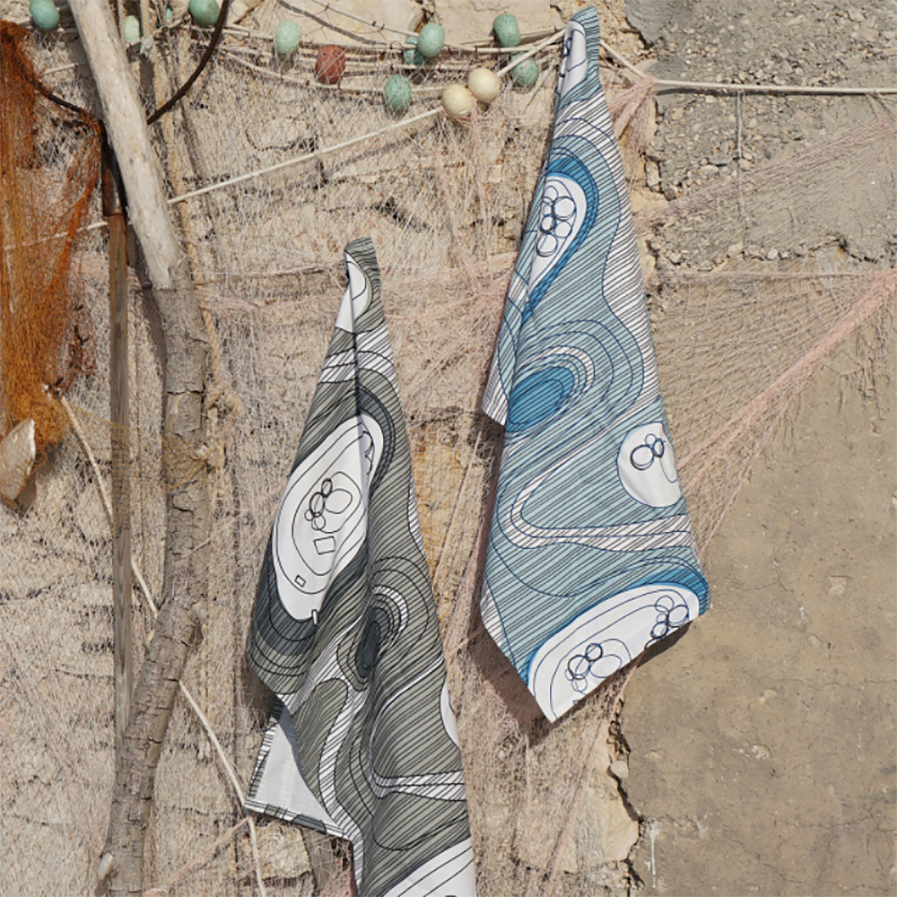 Sweden from Above Kökshandduk Archipelago 50x70 cm Grå