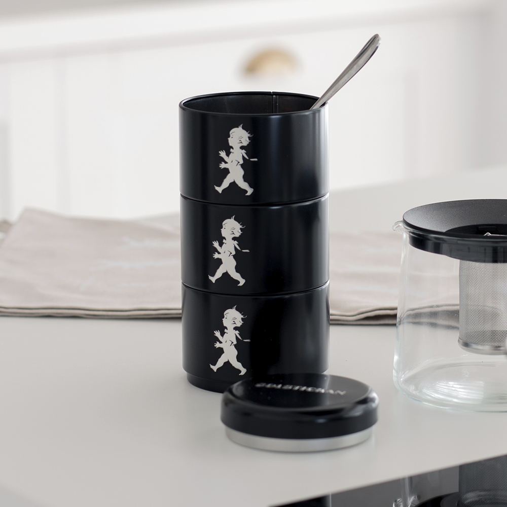 Tredelad Förvaringsburk Svart